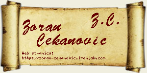 Zoran Čekanović vizit kartica